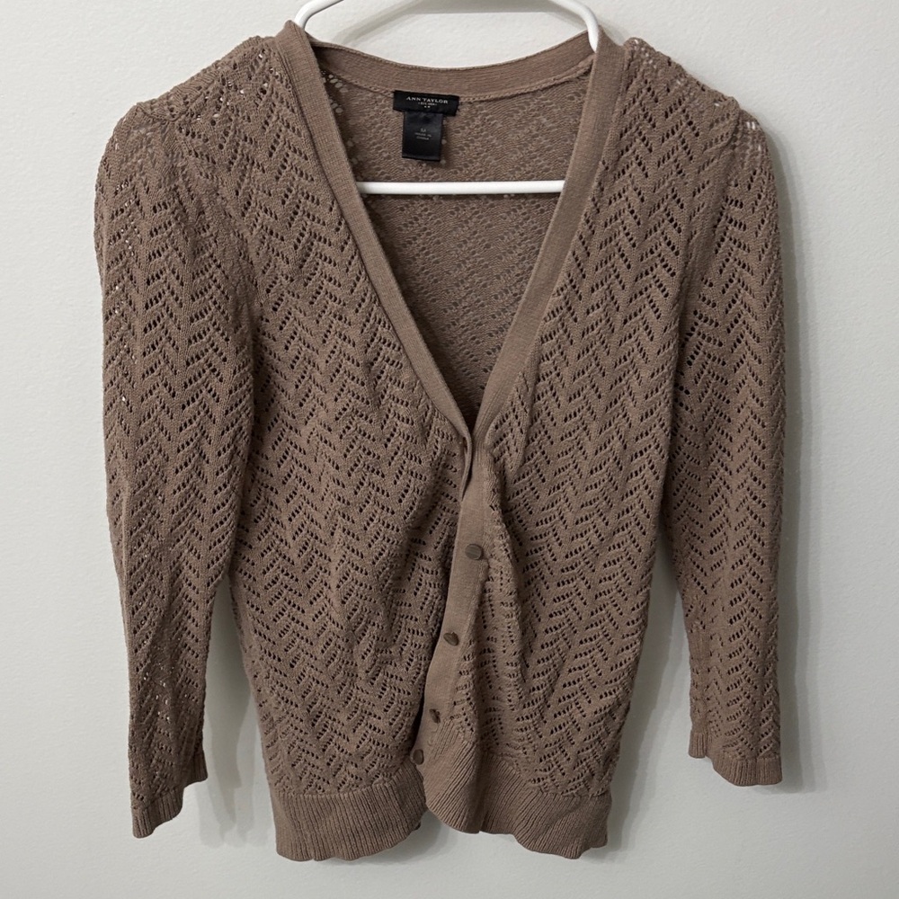 Ann Taylor Taupe Knit Sweater